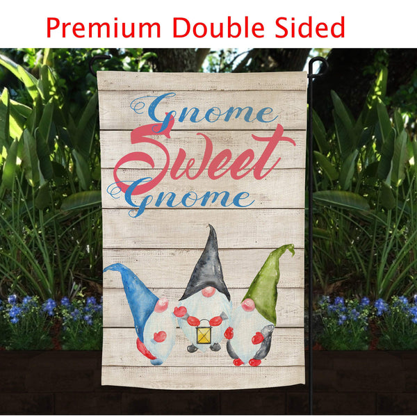 Gnome Sweet Gnome Rustic Garden Flag - Forever Sky Studio