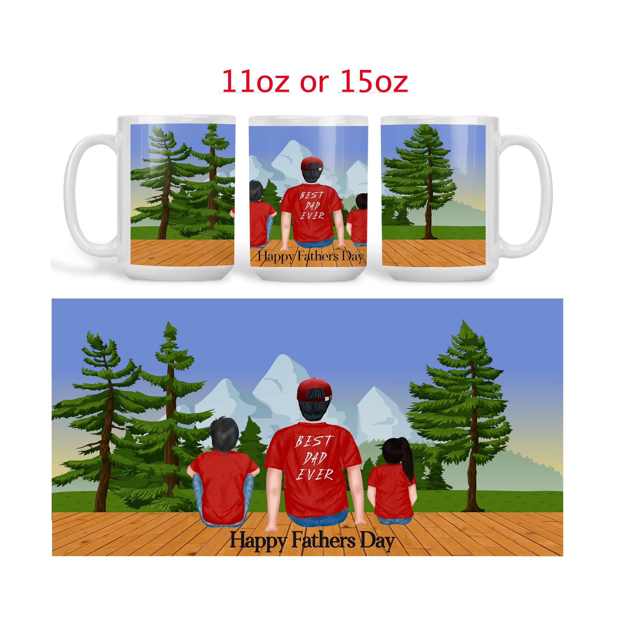 Personalized Fathers Day Mug or Family Mug - Forever Sky Studio