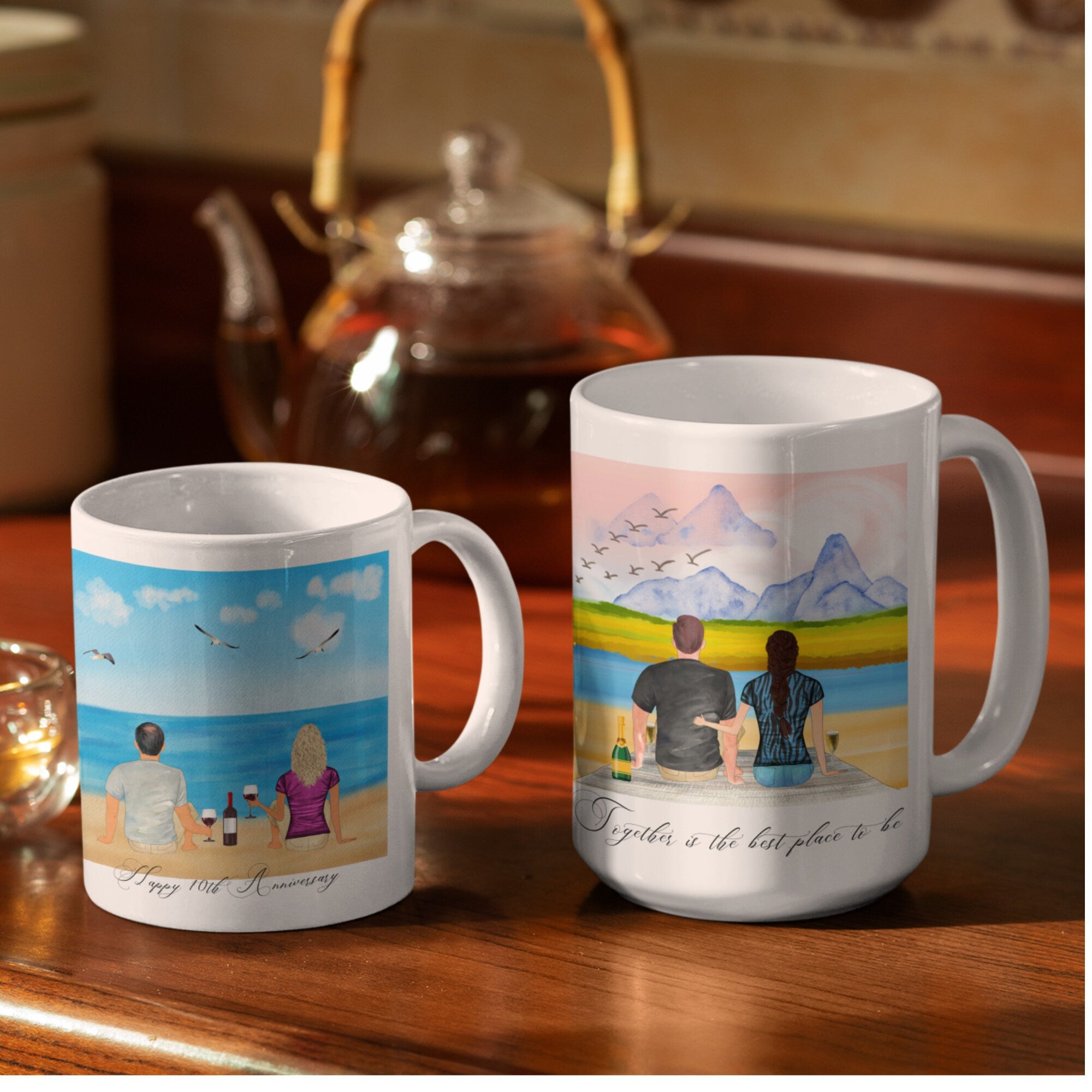 Anniversary Mug, Couples Mug, Personalized Mug, Coffee Mugs, Designer Mugs