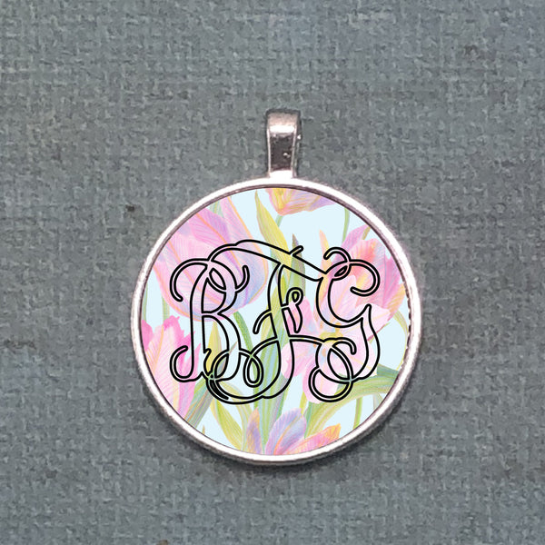 Monogram Pendant, Necklace Charm, Personalized Jewelry, Silver Pendant, Custom Charm, Name Pendant, Custom Necklace, Womens Jewelry