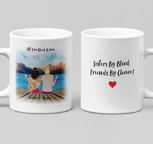 Personalized Boho Girls Coffee Mug For Best Friend Or Sister - Forever Sky Studio