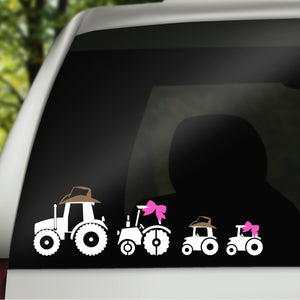 Tractor Family Decal, Car Window Family, Family Car Decal, Window Stickers, Family Sticker