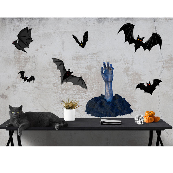 Halloween Wall Decor, Wall Decals, Bat Wall Stickers, Creepy Hand Decal, Spooky Wall Decals, Party Decor, Halloween Bats, Halloween Stickers
