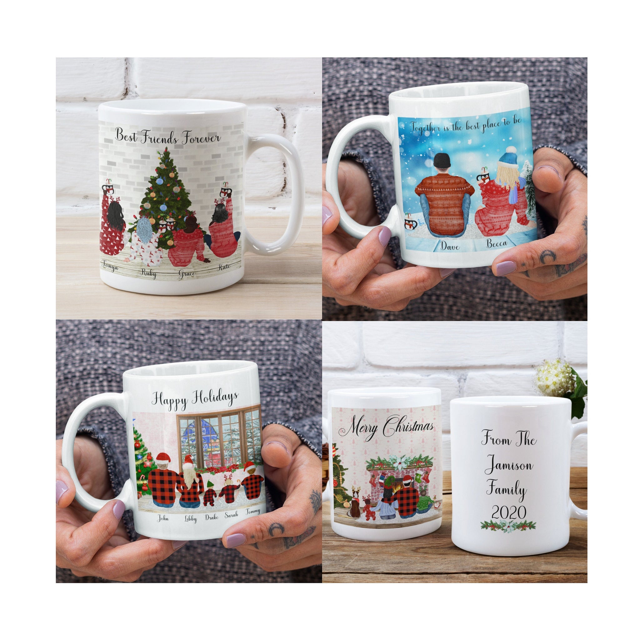 Holiday Mugs, Gift Mugs, Coffee Mug, Personalized Mugs, Custom Coffee Cup