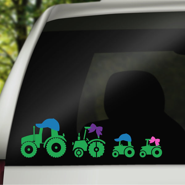 Tractor Family Decal, Car Window Family, Family Car Decal, Window Stickers, Family Sticker