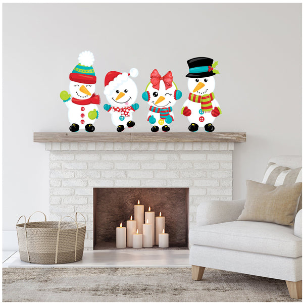 Snowman Family Decal, Wall Decals, Christmas Decor, Wall Stickers, Snowman Decals, Holiday Decorations, Removable Decals, Holiday Decor