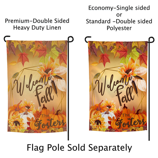 Fall Garden Flag, Personalized Flag, Welcome Garden Flag, Yard Ornament, Autumn Garden Flag, Garden Flags, Greeting Flags, Yard Art Decor