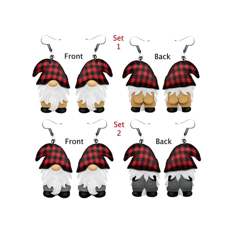 Gnome Earrings, Custom Earrings, Personalized Gnomes, Festive Earrings, Gnome Jewelry