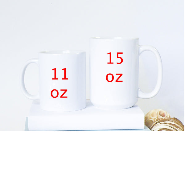 Best friends mug, personalized to resemble you and your besties. 11oz & 15oz. Customize with names and quote.