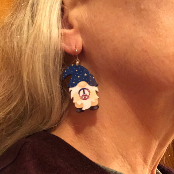 Gnome Earrings, Custom Earrings, Personalized Gnomes, Festive Earrings, Gnome Jewelry