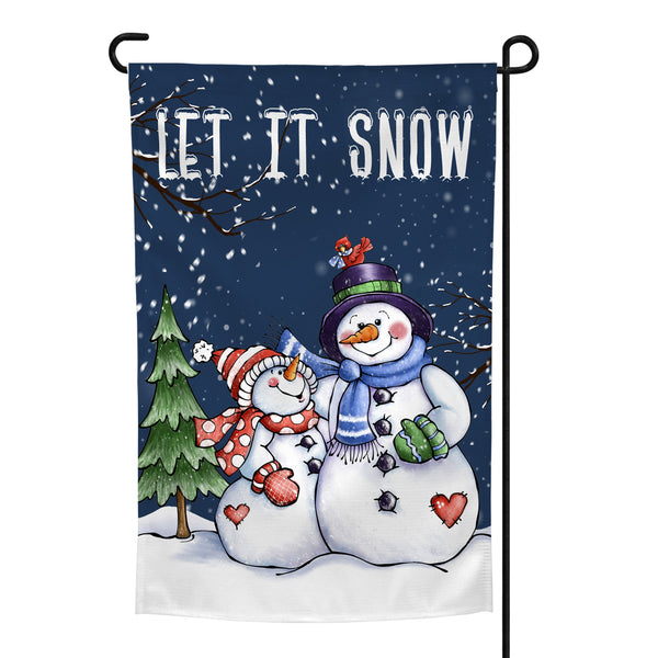 Snowman Family Flag, Personalized Flag, Custom Garden Flag, Family Greeting Flag, Winter Welcome Flag, Yard Flag, Snowman Flag, Winter Flag