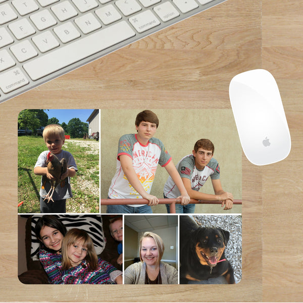 Personalized Photo Mouse Pads, Custom Mouse Pad, Desk Accessories, Family Photo Mouse Pad, Photo collage