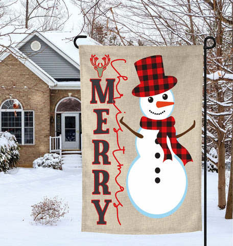 Christmas Flags, Garden Flags, Snowman Flags, Yard Decorations, Christmas Decor, Outdoor Xmas Flags, Buffalo Xmas Flag, Holiday Lawn Flags