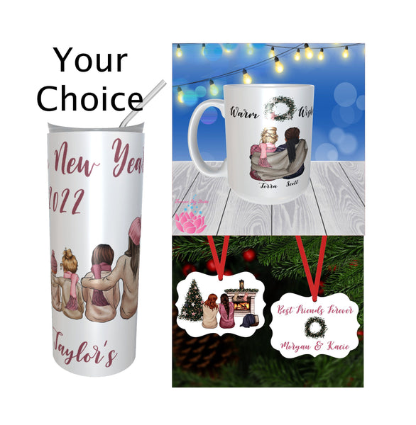 Winter Family, Coffee Mugs, Ornaments, Friends Gifts, Christmas Tumbler, Warm Wishes Gift, Christmas Family, Couples Ornament, Couples Mug