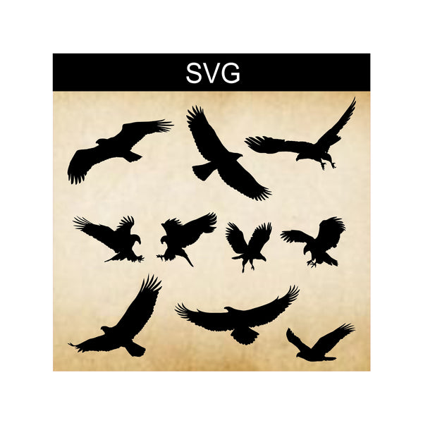 SVG Eagle Bundle, Digital Clip Art, Bald Eagle Silhouette, Silhouette Eagles, Digital Eagles