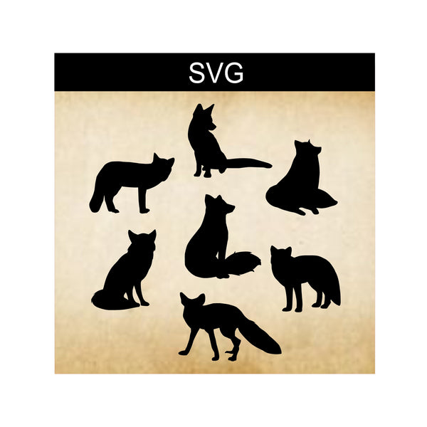 SVG Fox Bundle, Digital Clip Art, Fox Silhouette, Silhouette Fox's, Digital Fox