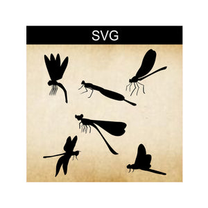 SVG Dragonfly Bundle, Dragonfly Clip Art, Dragonfly Silhouette, Silhouette Dragonflies, Digital Download