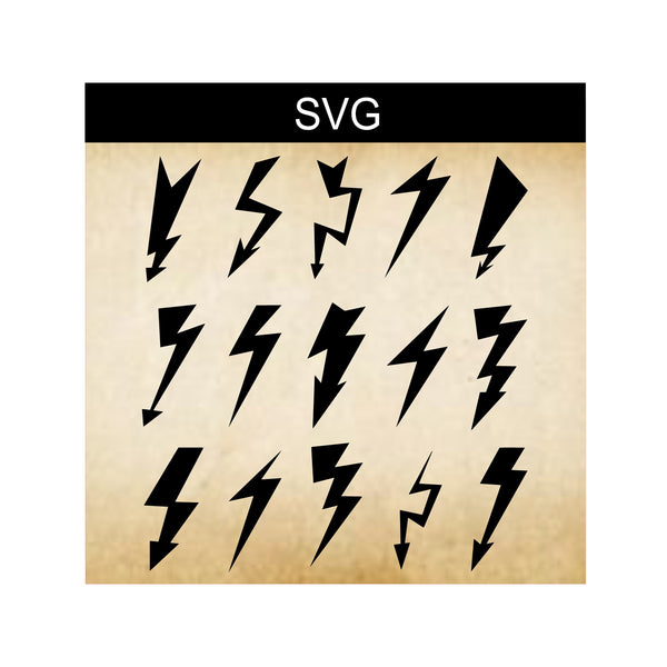 SVG Lightning Bundle, Lightning Silhouettes, Digital Clip Art, Digital Lightning, Sublimation