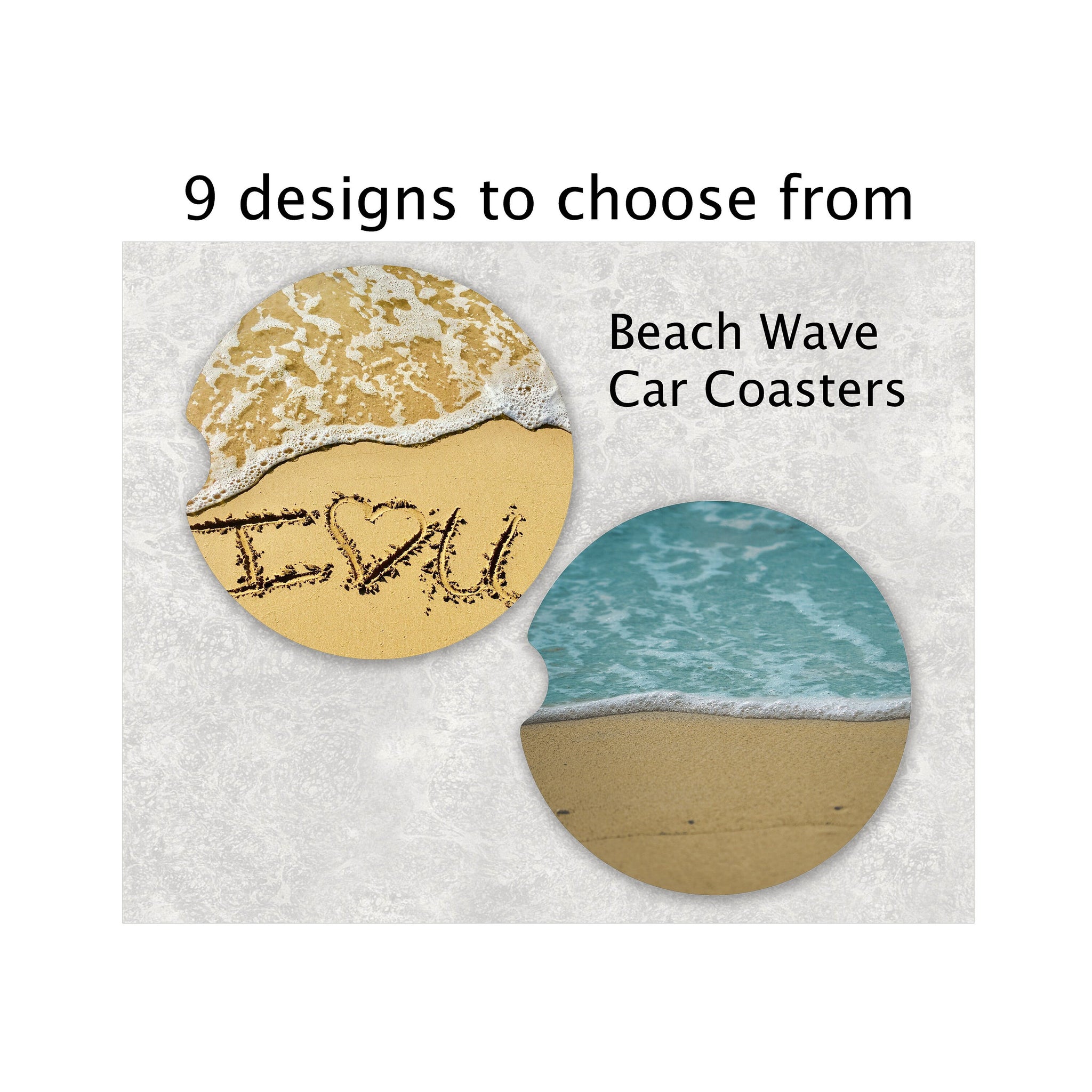 Beach Car Coasters, Drink Holder Coaster, Coastal Car Coasters, Tropical Coasters, Cup Holder Coasters