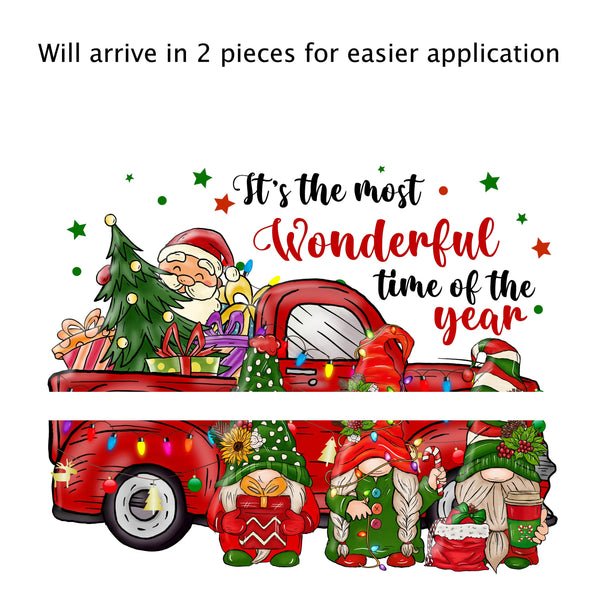 Christmas Gnomes, Wall Decals, Santa Wall Decor, Christmas Truck, Holiday Quote Decal, Reusable Decal, Removable Decal, Christmas Wall Decor