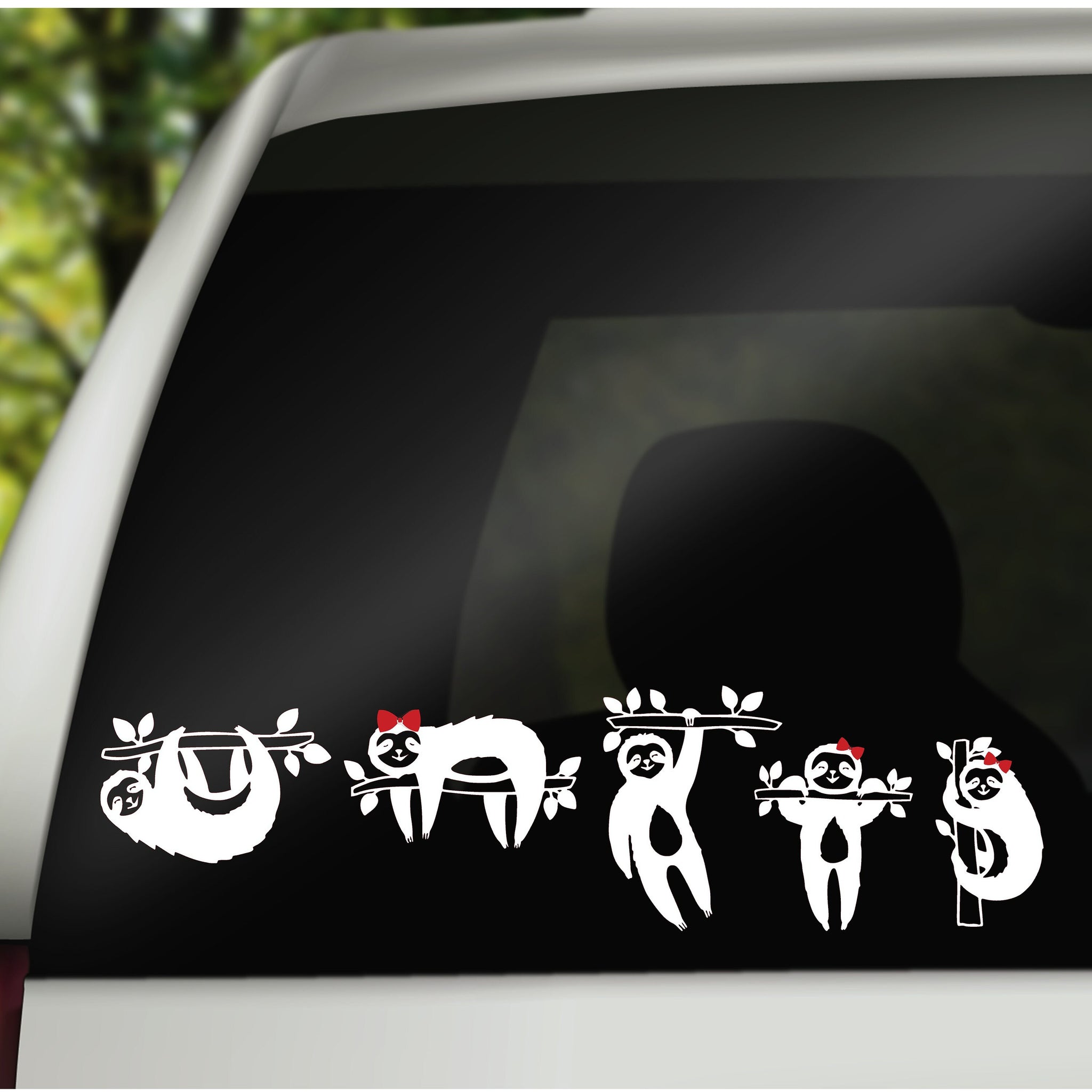 Sloth Family Decals, Car Window Decal, Family Car Stickers, Car Accessories, New Car Gift