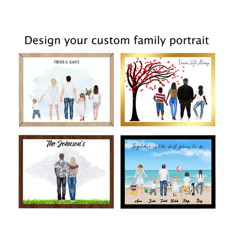 Family Portrait, Custom Wall Decal, Adhesive Wall Decor, Family Pictures, Fabric Wall Portrait