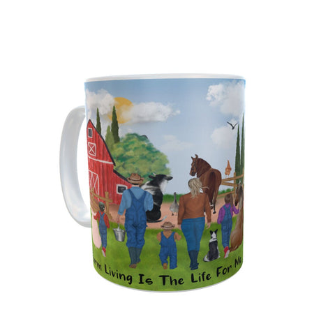 Farm Family Mug, Personalized Mugs, Custom Coffee Mugs, Cowboy Mug, Family Mugs
