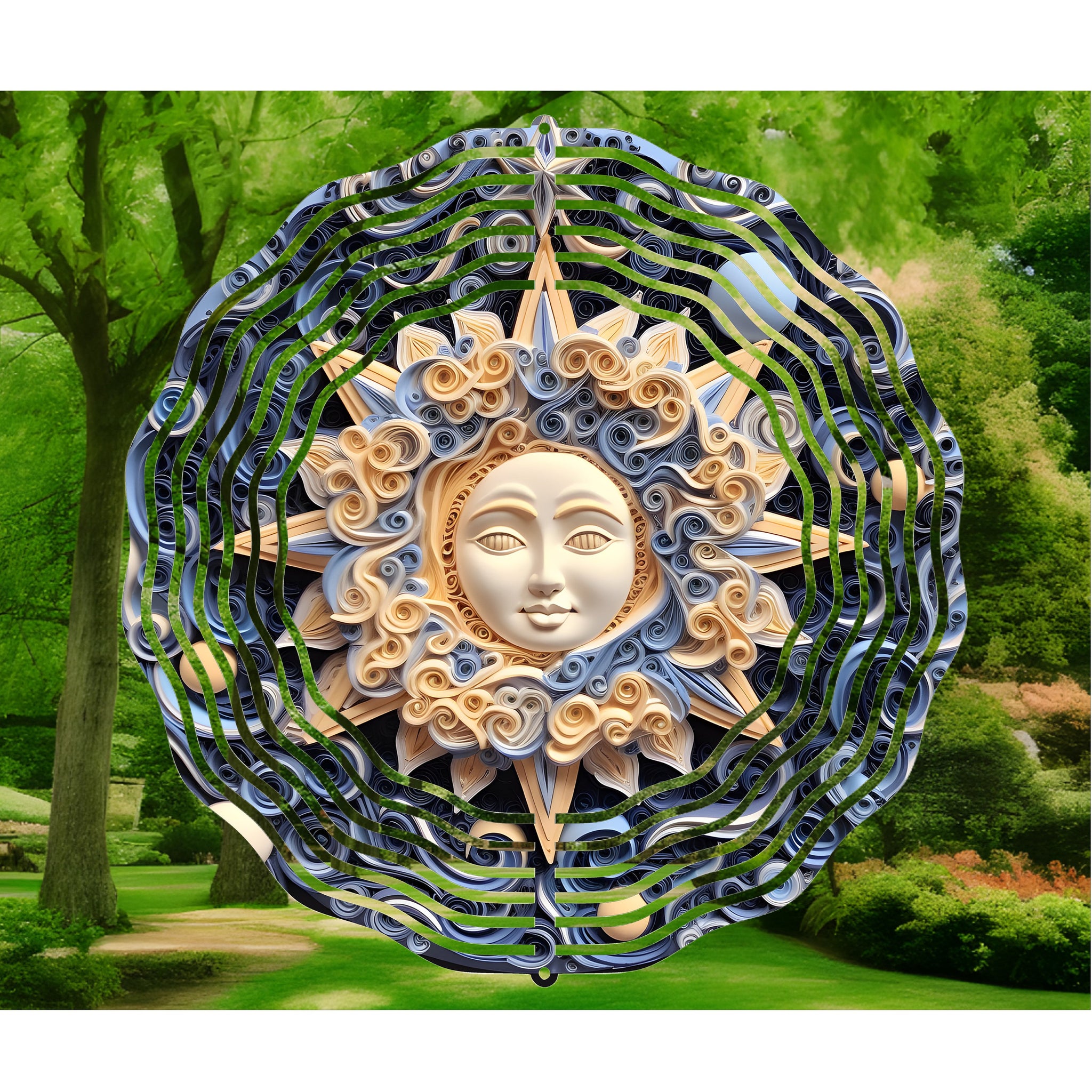 3D Sun Wind Spinner, Quill Sun, Wind Spinners, Yard Art, Garden Decorations