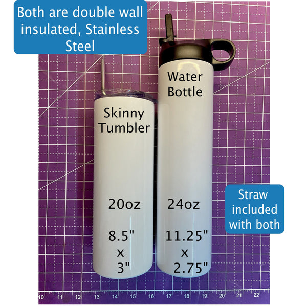 3D Geode Tumblers, 20oz Skinny Tumbler, 24oz Water Bottle, Custom Tumblers, 3D Drinkware