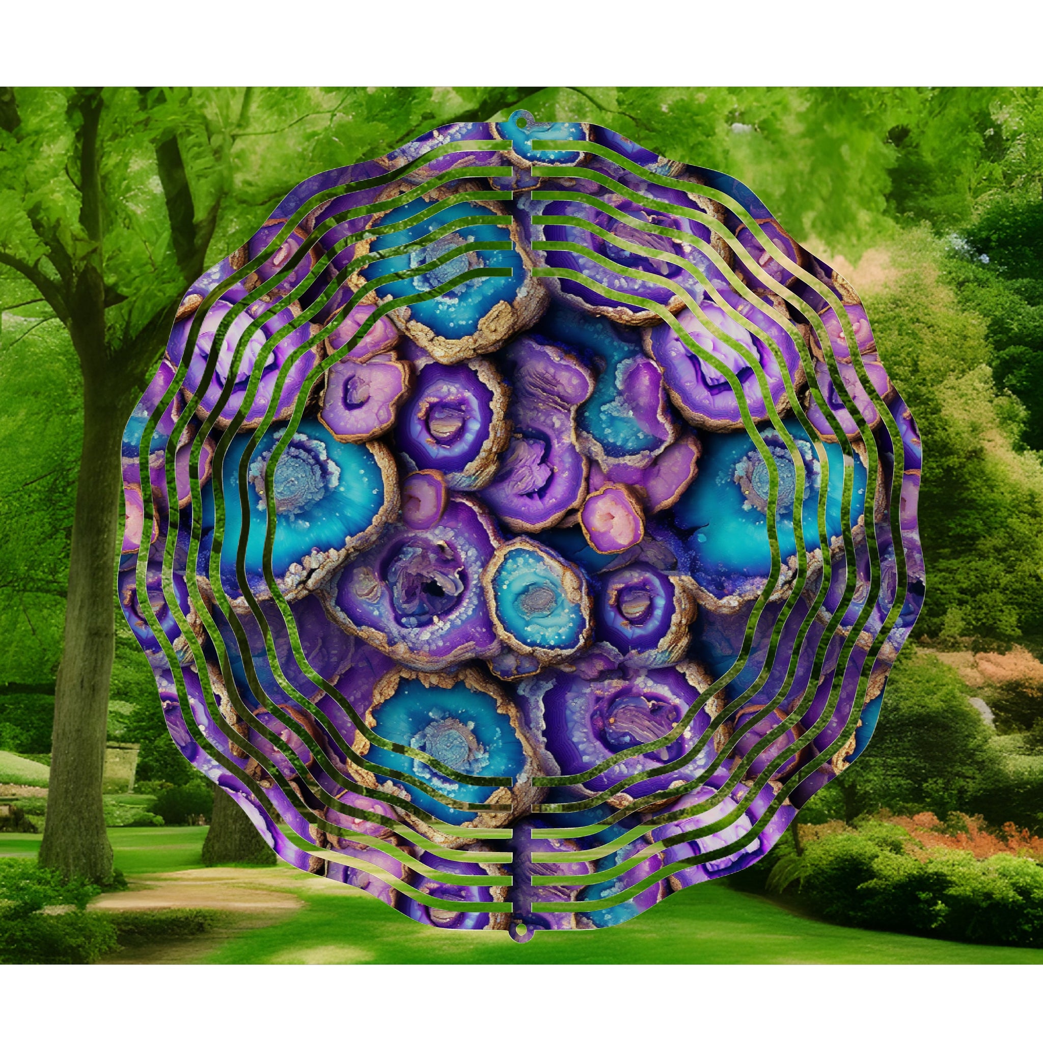 3D Geode, Wind Spinners, Yard Art, Garden Decorations, Patio Decor