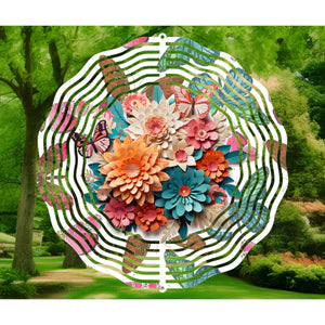 3D Wind Spinner, Floral Wind Spinners, Butterfly Wind Art, Yard Art, Garden Decorations