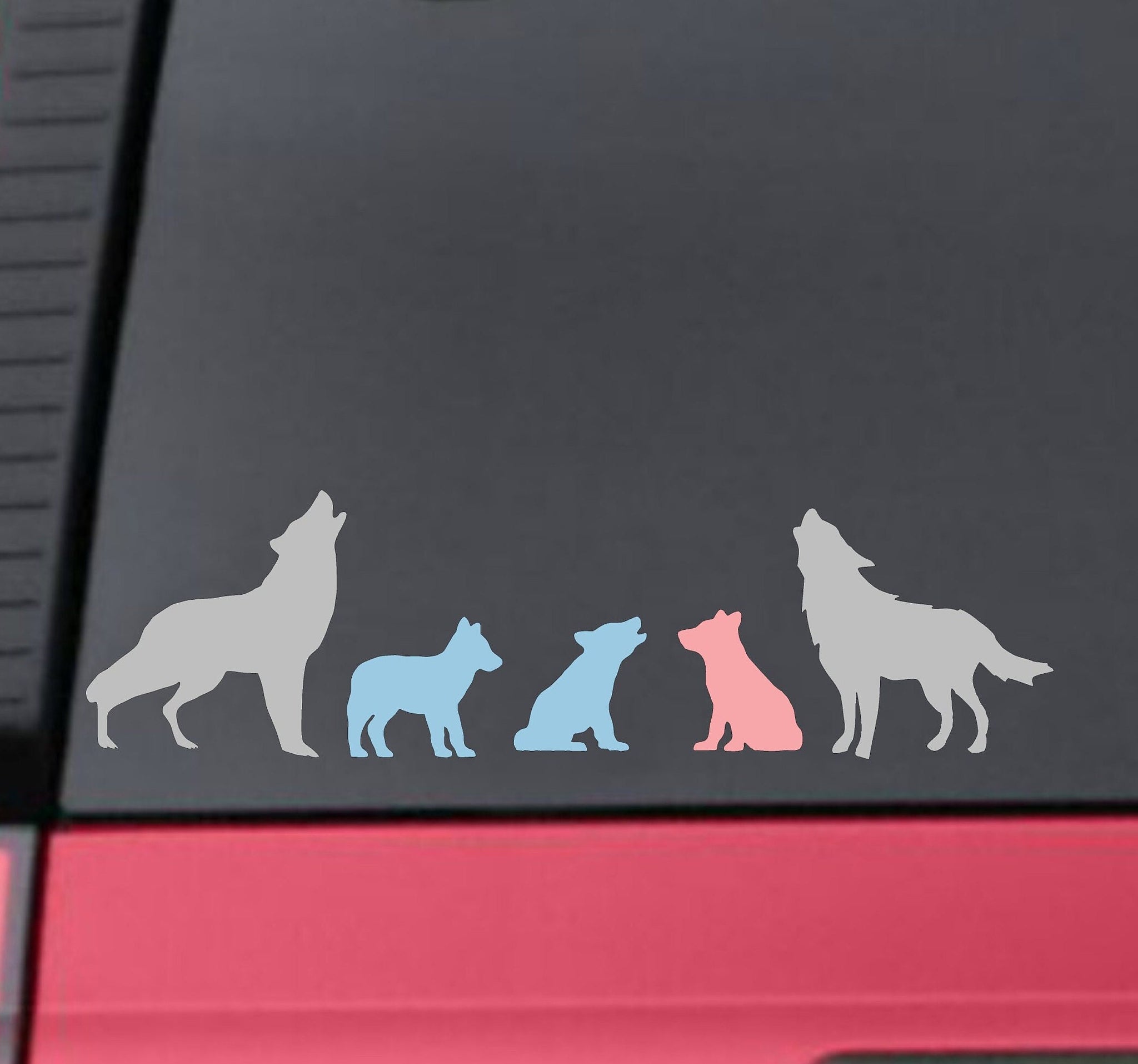 Wolf Family Car Decal, car window sticker, family wolf decal, car sticker family, window cling