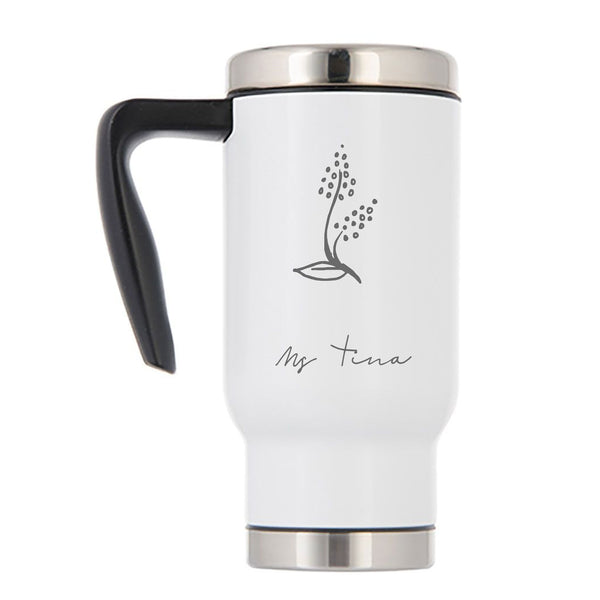 Minimalist Mug, Personalized Mug, Travel Mug, 17oz Thermos, Insulated Coffee Mug