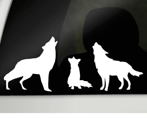 Wolf Family Car Decal, car window sticker, family wolf decal, car sticker family, window cling