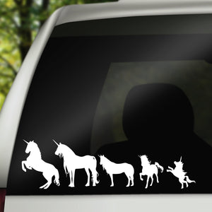 Unicorn Family, Car Window Decal, Car Family Decals, Car Accessories, Car Stickers