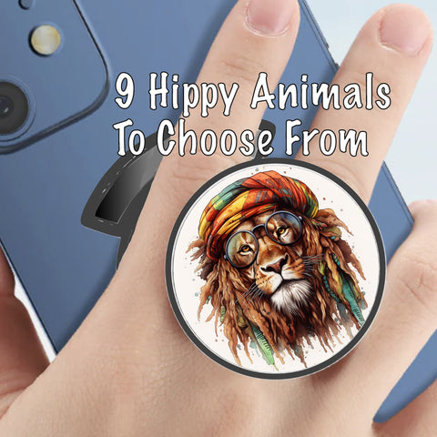 Phone Grips, Animal Finger Grips, Phone Holders, Magnetic Phone Grip, Hippy Animal Stand