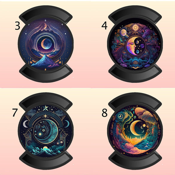Magnetic Phone Grip, Celestial Phone Stand, Ring Phone Holder, Moon and Sun, Phone Accessories