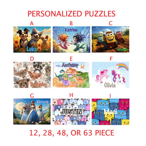 Personalized Puzzles, Kids Puzzle, Custom Puzzle, Stocking Stuffer, Kids Birthday