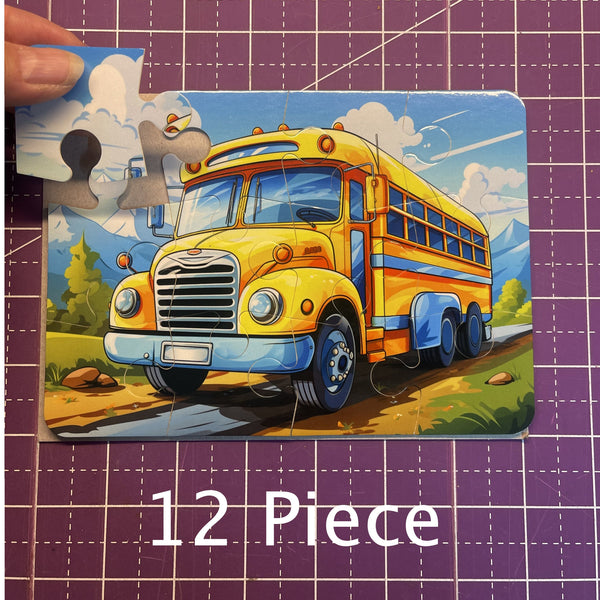 Personalized Puzzle, Kids Puzzles, Construction Trucks, Educational, Learning