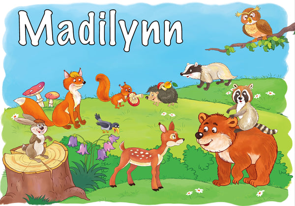 Forest Animal Puzzle, Learning Games, Personalized Puzzle, Custom Puzzles, Kids