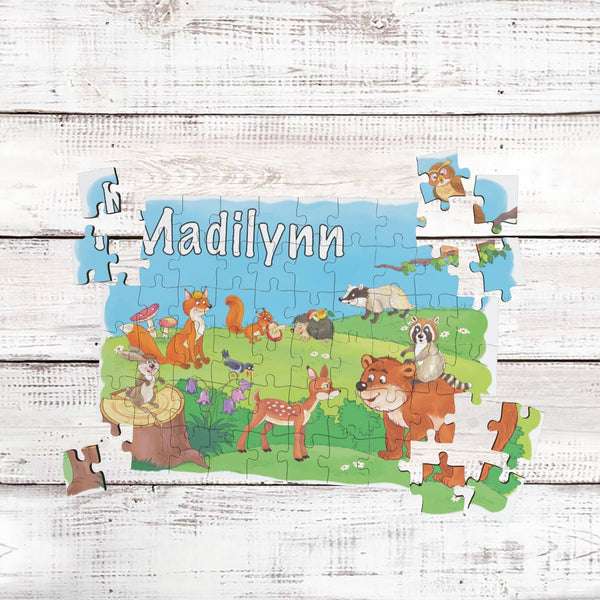 Forest Animal Puzzle, Learning Games, Personalized Puzzle, Custom Puzzles, Kids