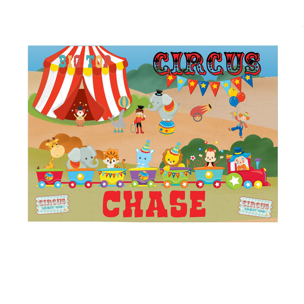 Personalized Puzzle, Kids Puzzles, Circus Animals, Train, Educational