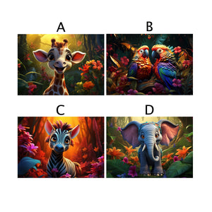 Set of 4 jungle friends puzzles.