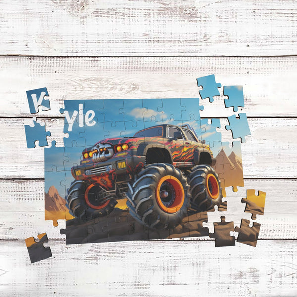 Monster Truck Puzzle, Personalized, Kids Puzzles, Boys Puzzle, Educational Game