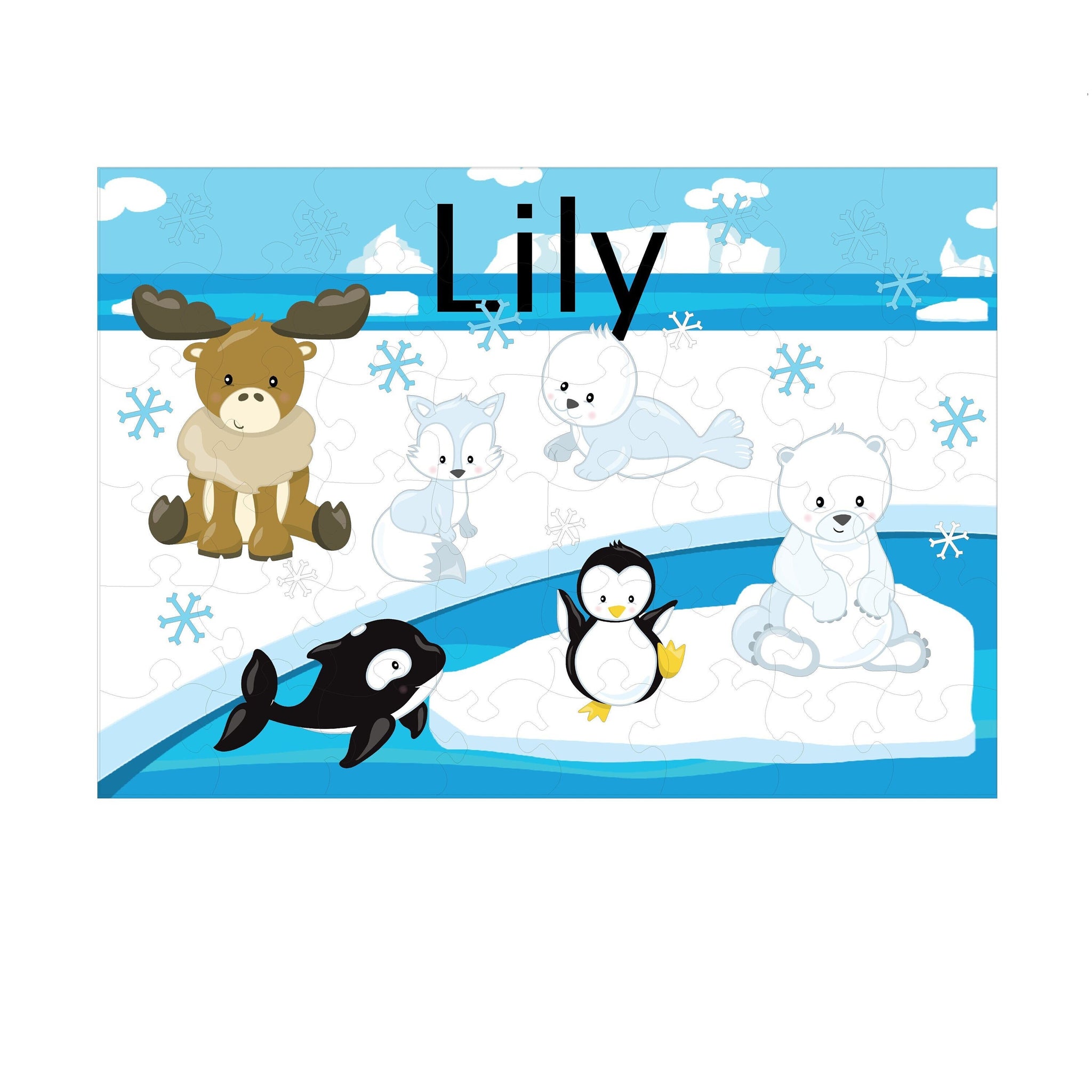 Personalized Puzzle, Kids Puzzles, Polar Animals, Educational, Learning