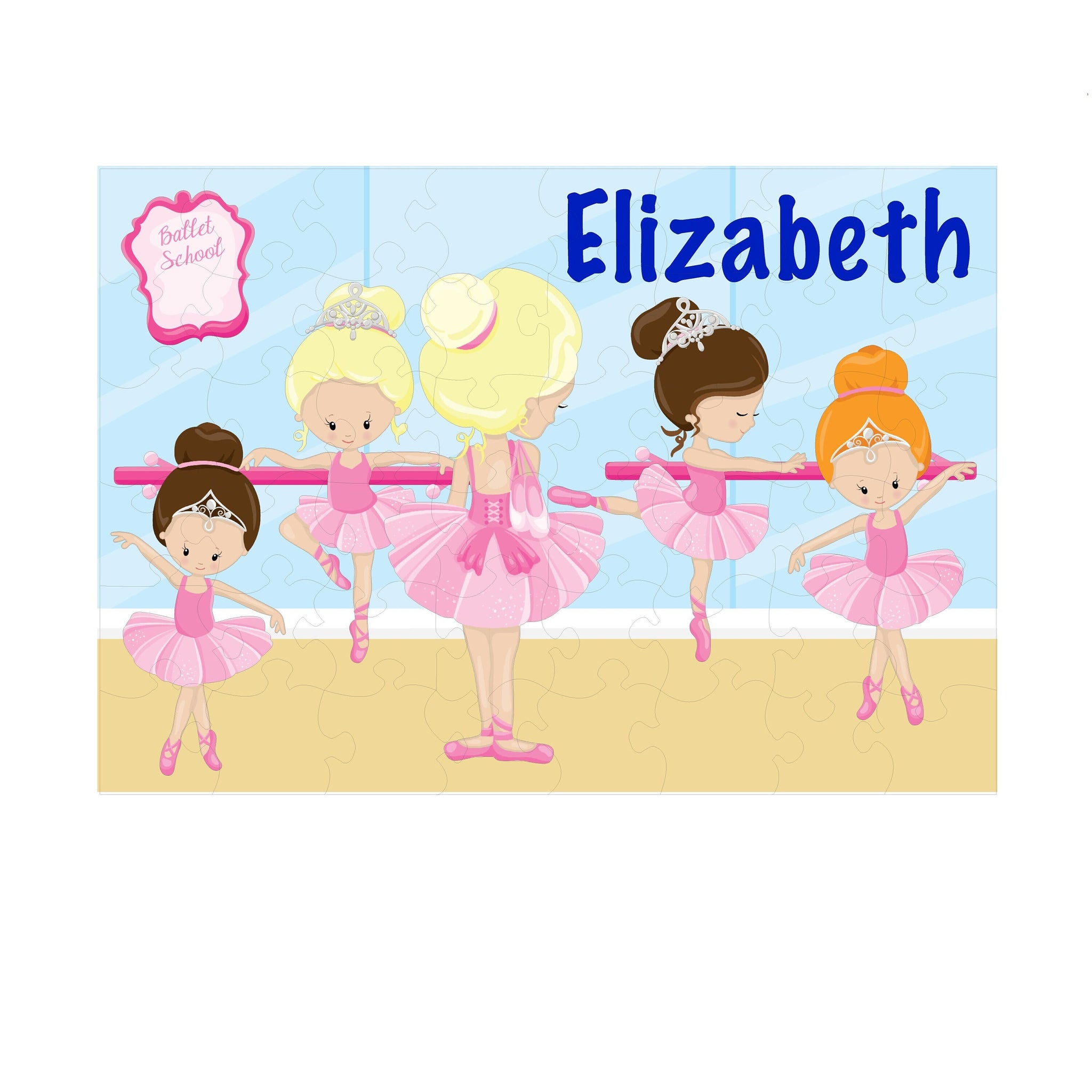 Personalized Puzzle, Kids Puzzles, Child's Game, Ballerina, Learning