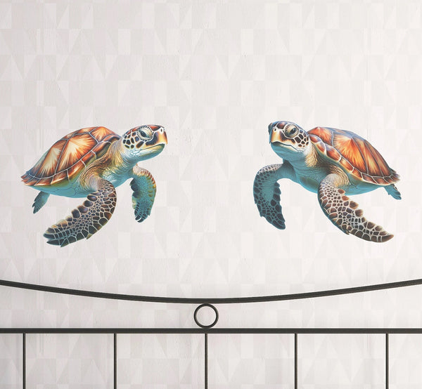 Sea Turtles, Ocean Life Decals, Tropical Wall Decor, Wall Stickers, Turtle Decal Wall