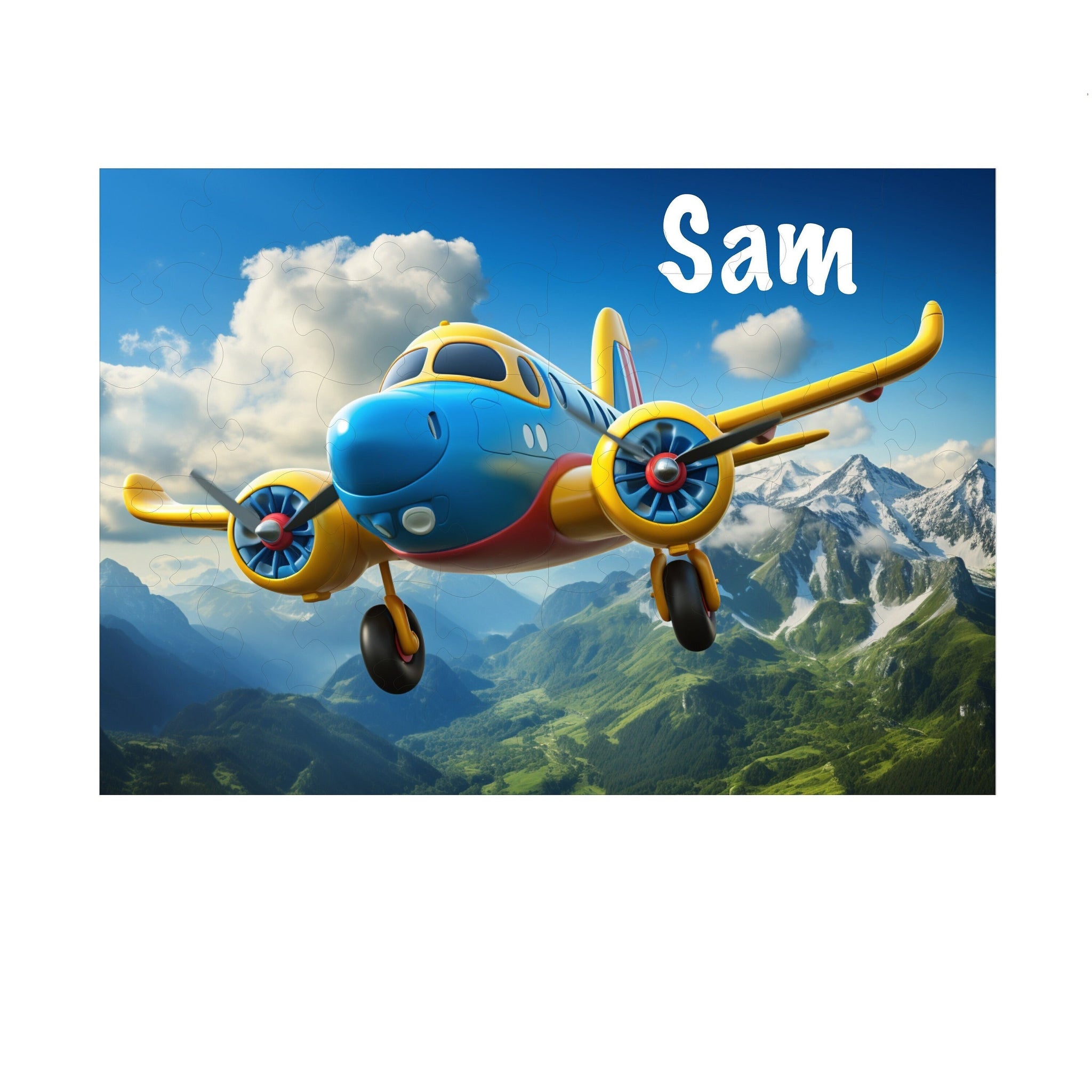 Personalized Puzzle, Kids Puzzles, Airplane, Name, Educational