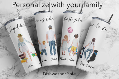Personalized Tumbler, Family Water Bottle, Custom 20oz Tumbler, Insulated Tumbler, Travel Mug