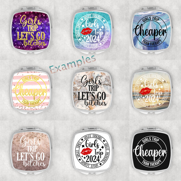 Girls Trip Gifts, Cosmetic Mirror, Travel Mirror, Compact Mirror, Girls Weekend Gift
